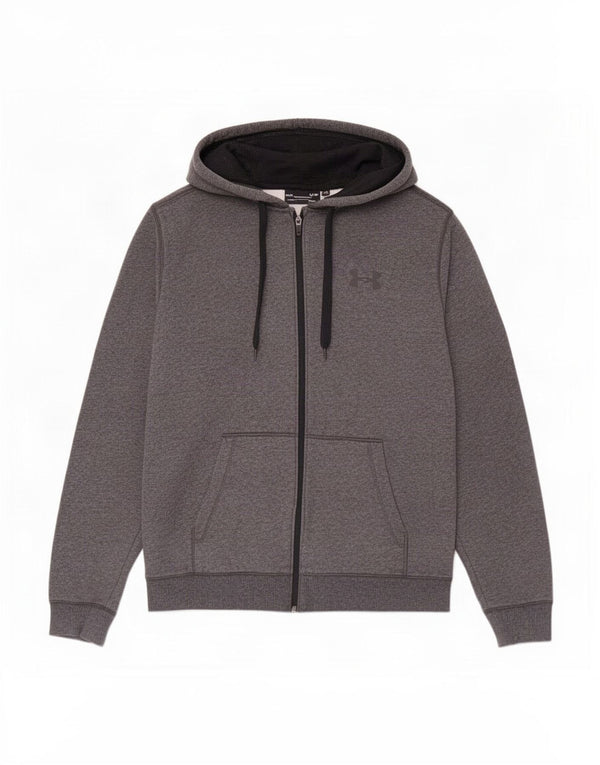 Under Armour Mens Cold Gear Zip Hoodie Sweater Large Grey Cotton