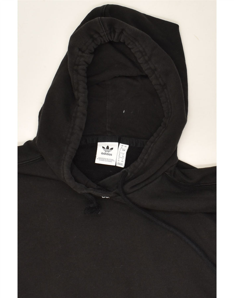 ADIDAS Womens Crop Hoodie Jumper UK 8 Small Black Cotton | Vintage Adidas | Thrift | Second-Hand Adidas | Used Clothing | Messina Hembry 