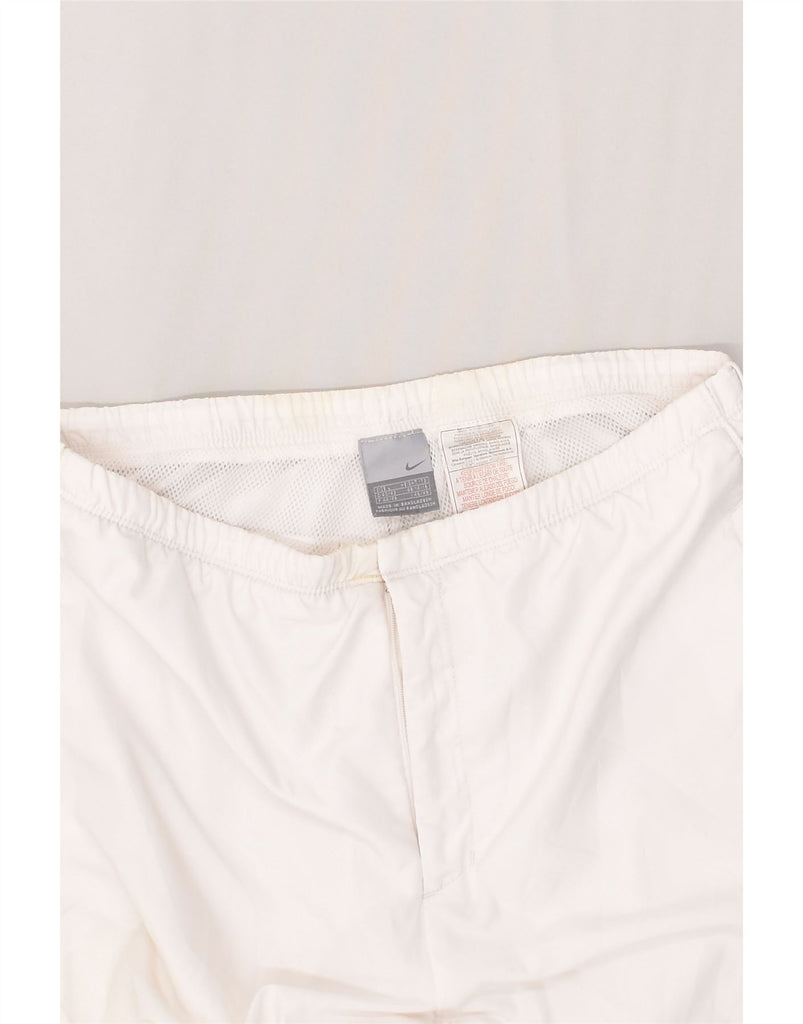 NIKE Womens Capri Tracksuit Trousers UK 14/16 Large White Polyester | Vintage Nike | Thrift | Second-Hand Nike | Used Clothing | Messina Hembry 