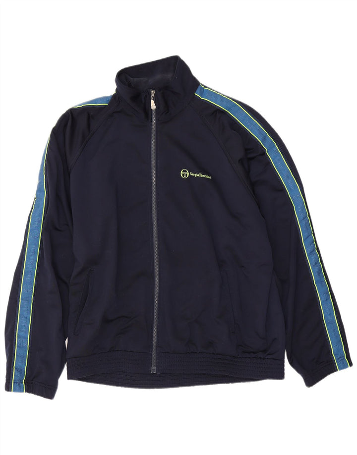 Sergio Tacchini Mens Tracksuit Top Jacket IT 54 XL Navy Blue Colourblock