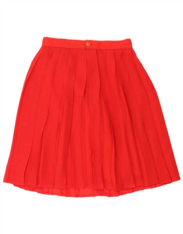 Vintage Womens Pleated Skirt W24 XS Red