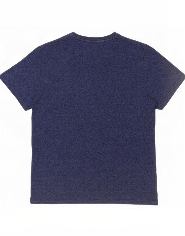 Farah Mens T-Shirt Top Large Navy Blue Flecked Cotton