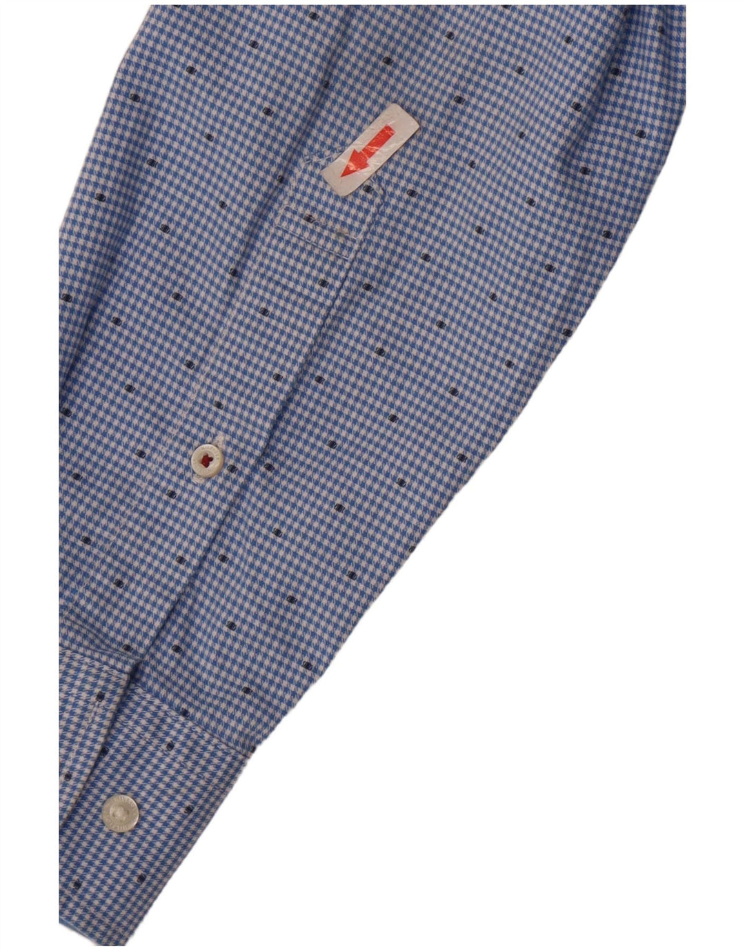 Tommy Hilfiger Mens Slim Fit Shirt Medium Blue Houndstooth Cotton