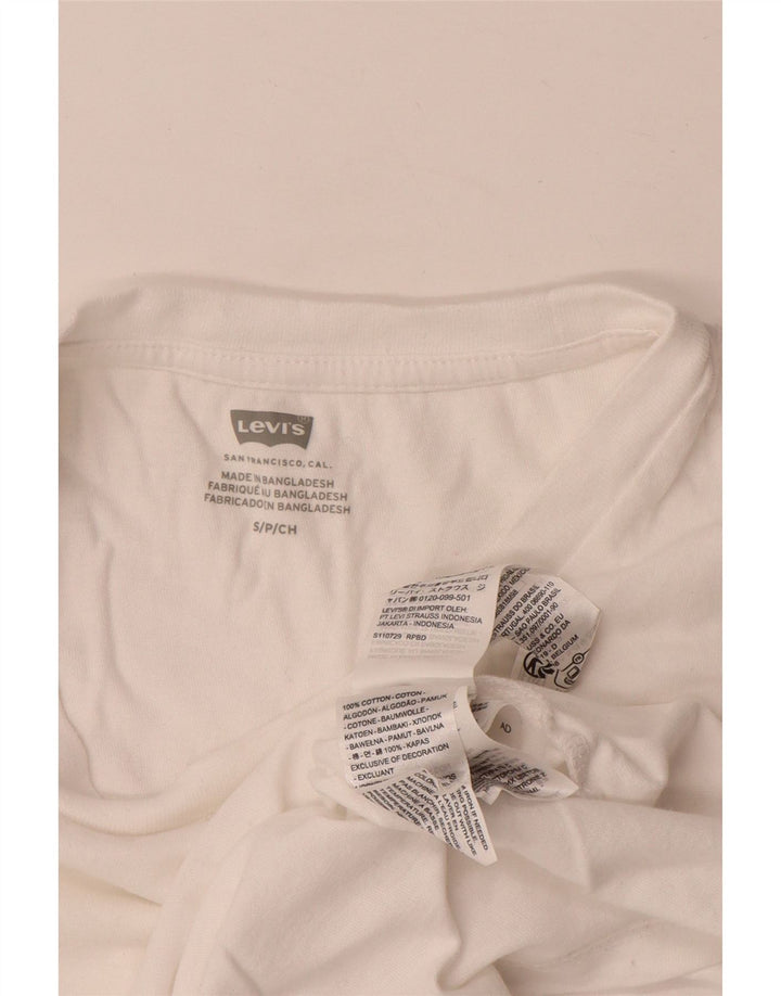 Levi's Womens T-Shirt Top UK 10 Small White Cotton
