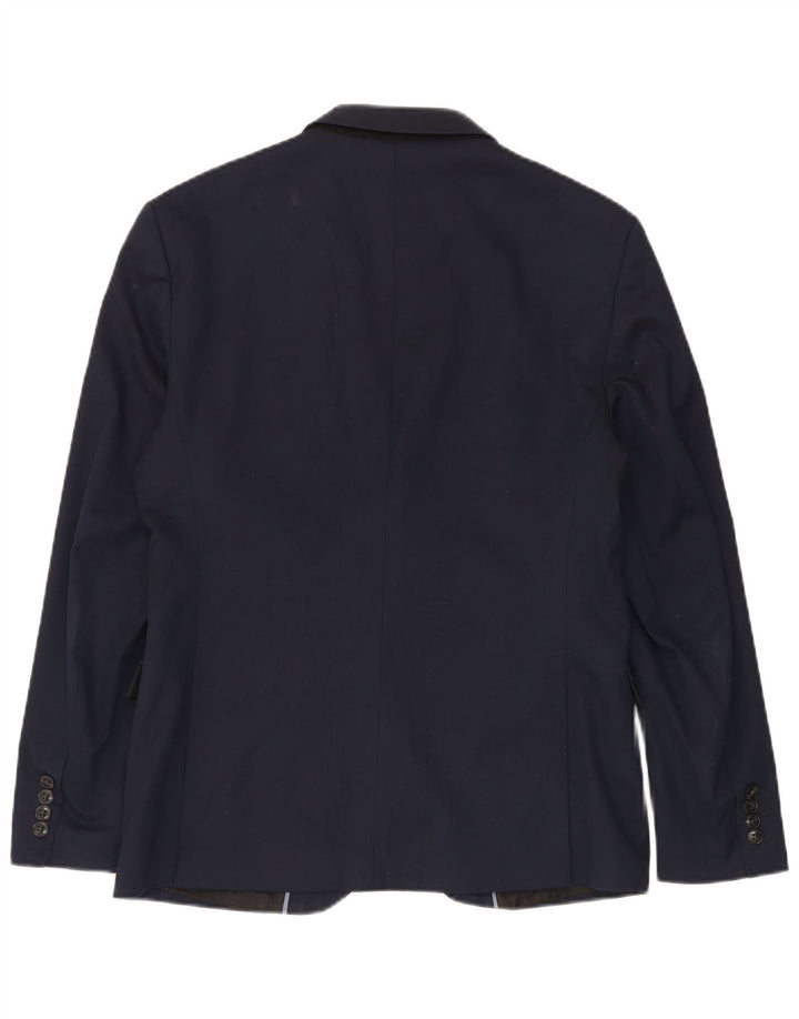 Zara Mens 2 Button Blazer Jacket EU 52 Large Navy Blue