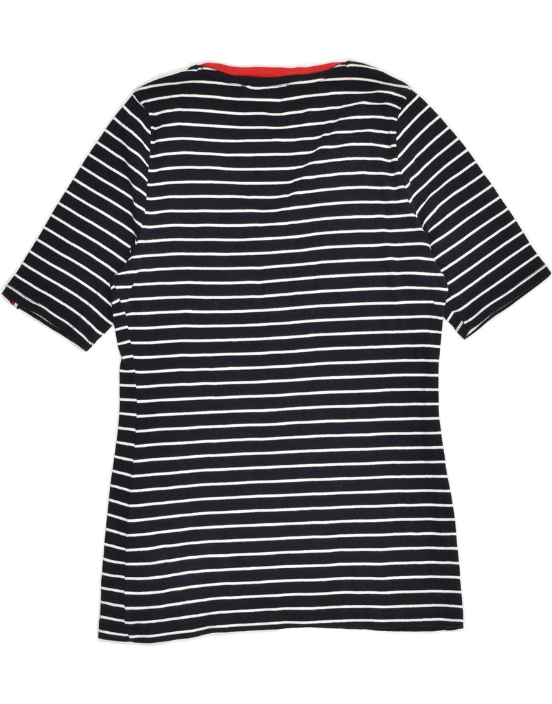 TOMMY HILFIGER Womens T-Shirt Top UK 12 Medium Navy Blue Striped Cotton | Vintage Tommy Hilfiger | Thrift | Second-Hand Tommy Hilfiger | Used Clothing | Messina Hembry 