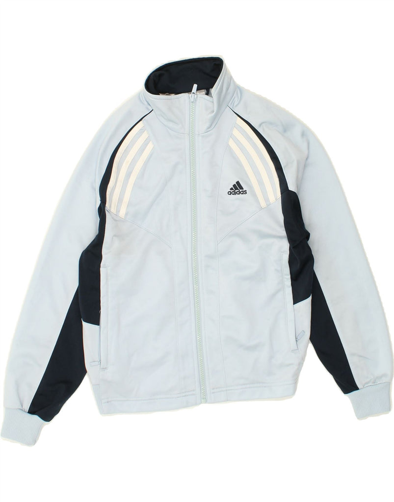 ADIDAS Boys Graphic Tracksuit Top Jacket 9-10 Years Small Blue Colourblock | Vintage Adidas | Thrift | Second-Hand Adidas | Used Clothing | Messina Hembry 