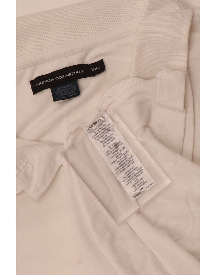 French Connection Mens Polo Shirt 2XL White Cotton