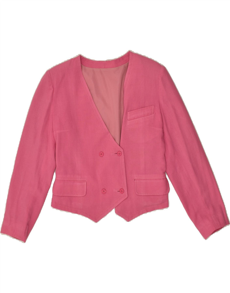 VINTAGE Womens Double Breasted Blazer Jacket UK 12 Medium Pink | Vintage Vintage | Thrift | Second-Hand Vintage | Used Clothing | Messina Hembry 