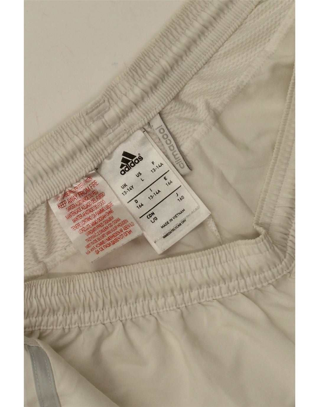 Adidas Boys Climacool Sport Shorts 13-14 Years  White Polyester