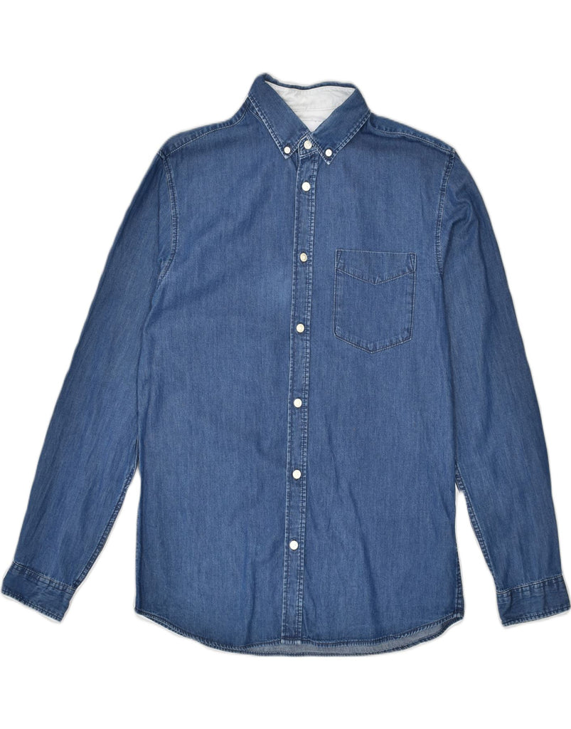 JACK & JONES Mens Denim Shirt Medium Blue Cotton | Vintage | Thrift | Second-Hand | Used Clothing | Messina Hembry 