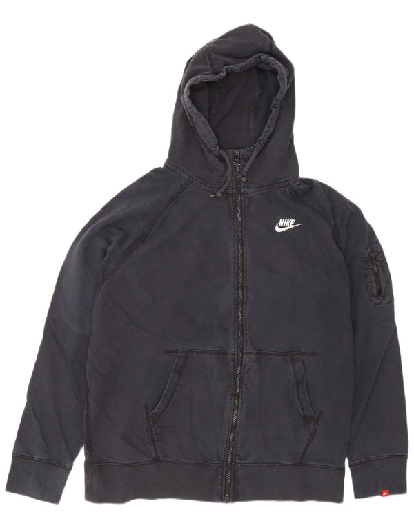 Nike Mens Zip Hoodie Sweater XL Navy Blue Cotton