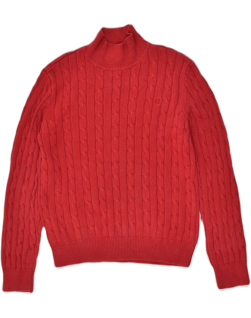 CHAPS Womens Roll Neck Jumper Sweater UK 14 Large Red Cotton | Vintage Chaps | Thrift | Second-Hand Chaps | Used Clothing | Messina Hembry 