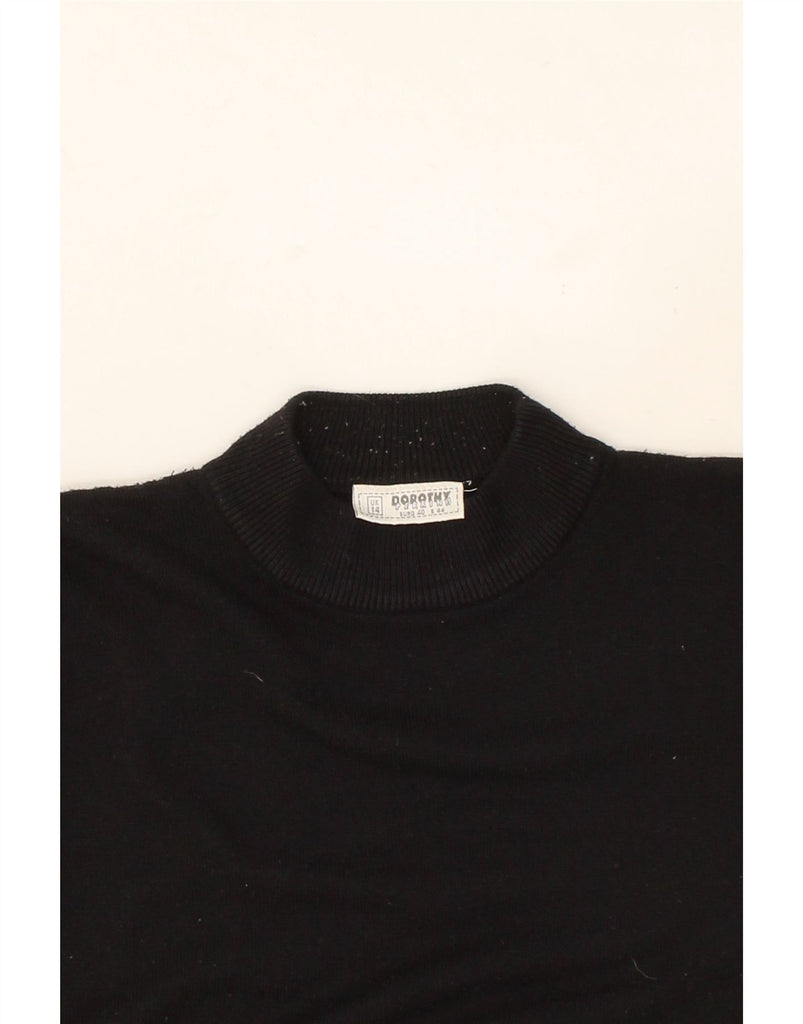 DOROTHY PERKINS Womens Turtle Neck Jumper Sweater UK 14 Large Black Cotton Vintage Dorothy Perkins and Second-Hand Dorothy Perkins from Messina Hembry 
