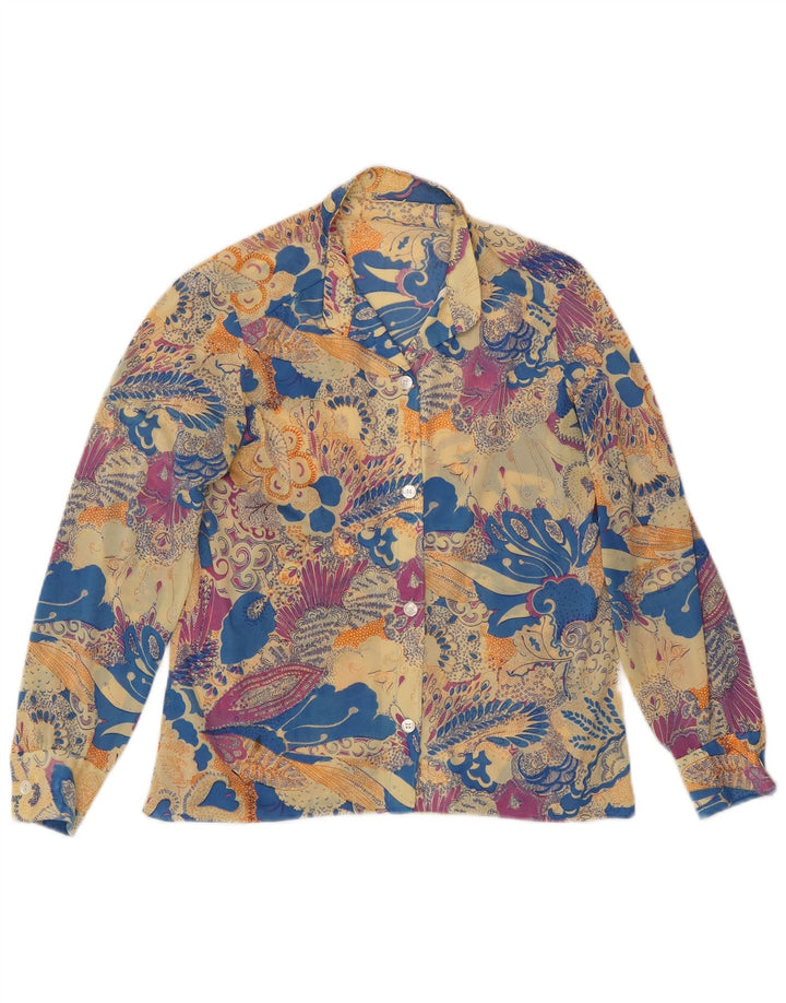 Vintage Womens Shirt Blouse UK 12 Medium Multicoloured Floral