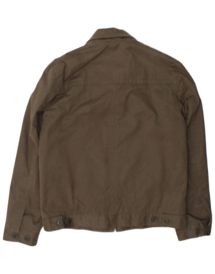 Ted Baker Mens Bomber Jacket Size 3 Medium Khaki Cotton