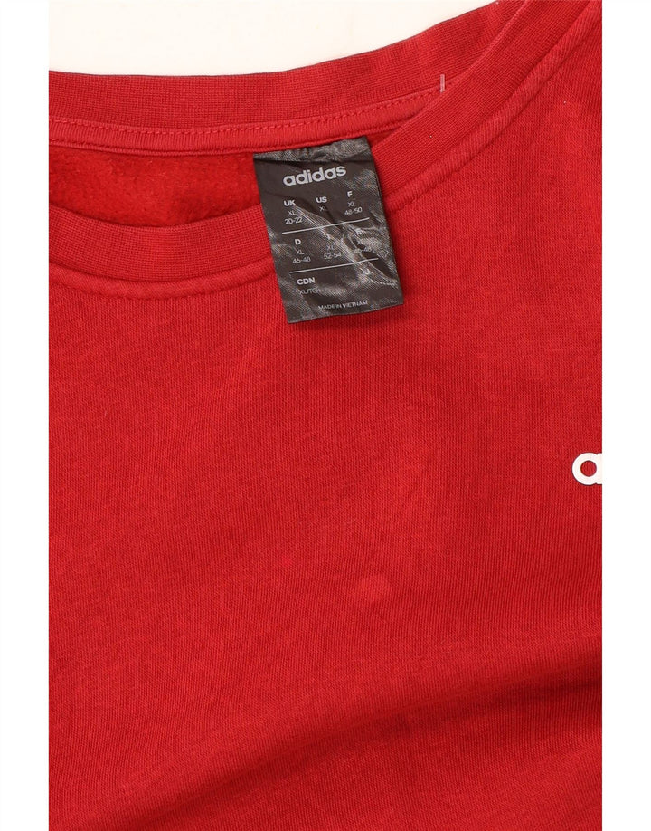 ADIDAS Womens Sweatshirt Jumper UK 20/22 XL Red