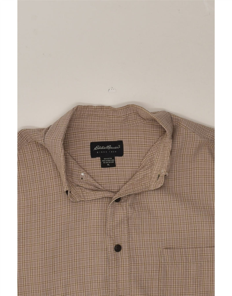 EDDIE BAUER Mens Shirt XL Beige Check Cotton | Vintage Eddie Bauer | Thrift | Second-Hand Eddie Bauer | Used Clothing | Messina Hembry 