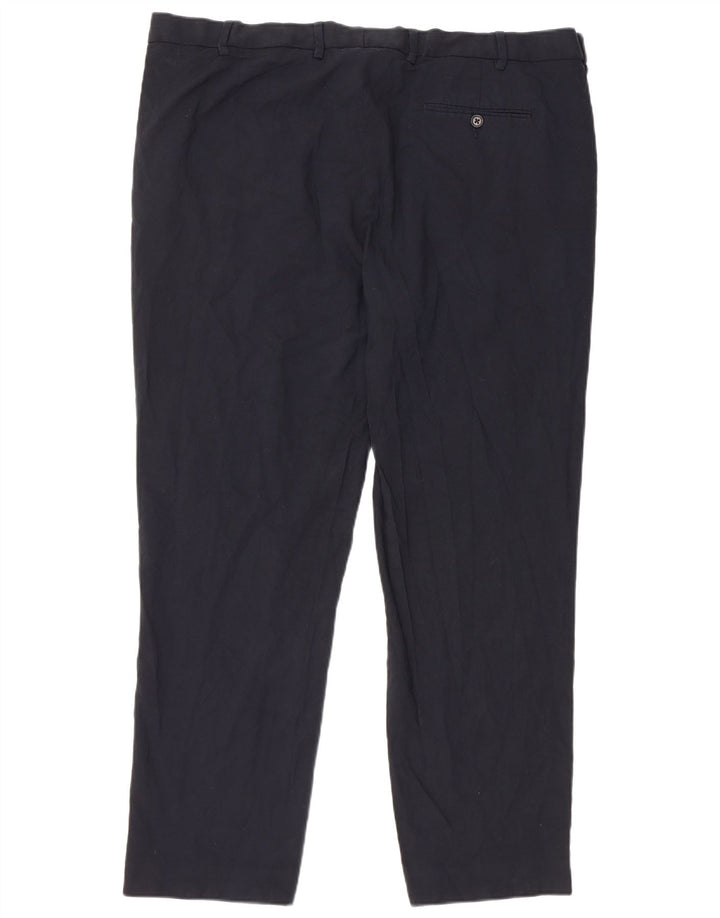 Marks & Spencer Mens Regular Fit Casual Trousers W44 L31 Navy Blue