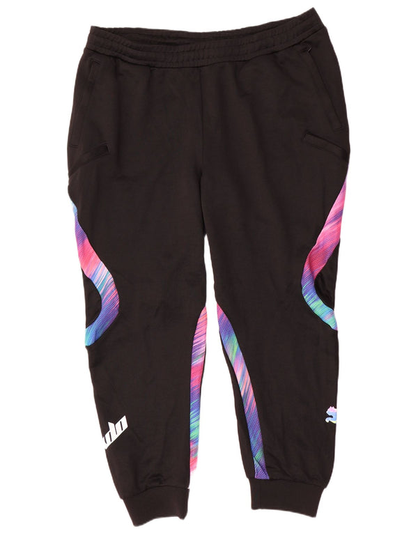 Puma Womens Graphic Tracksuit Trousers Joggers UK 18 XL Black Colourblock