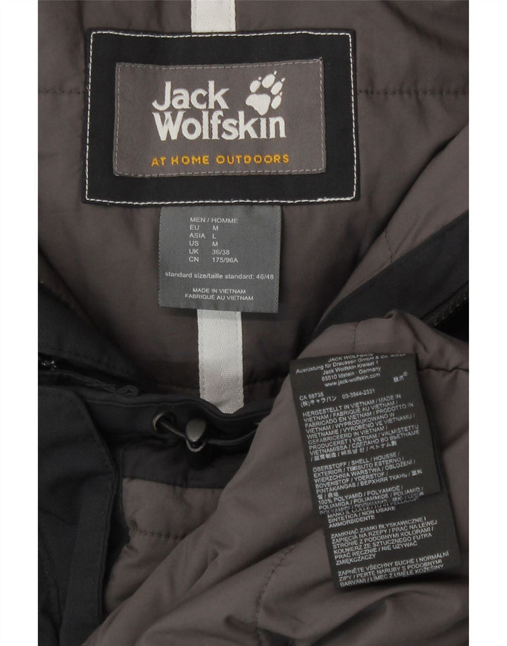 Jack Wolfskin Mens Hooded Windbreaker Coat UK 36/38 Medium Black Polyamide
