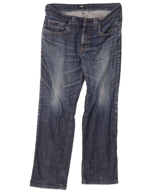 Pioneer Mens Straight Jeans W36 L30 Blue Cotton