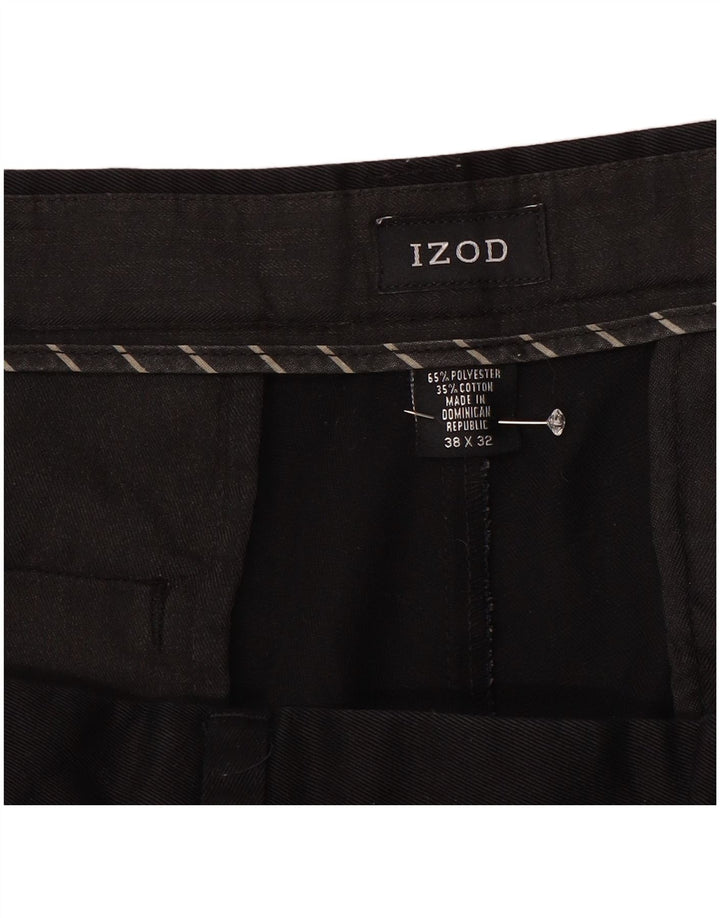 Izod Mens Pegged Chino Trousers W38 L31 Black Polyester
