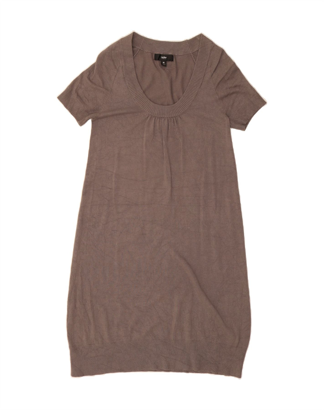 MOSSIMO Womens Short Sleeves Jumper Dress UK 12 Medium Grey Rayon Vintage Mossimo and Second-Hand Mossimo from Messina Hembry 
