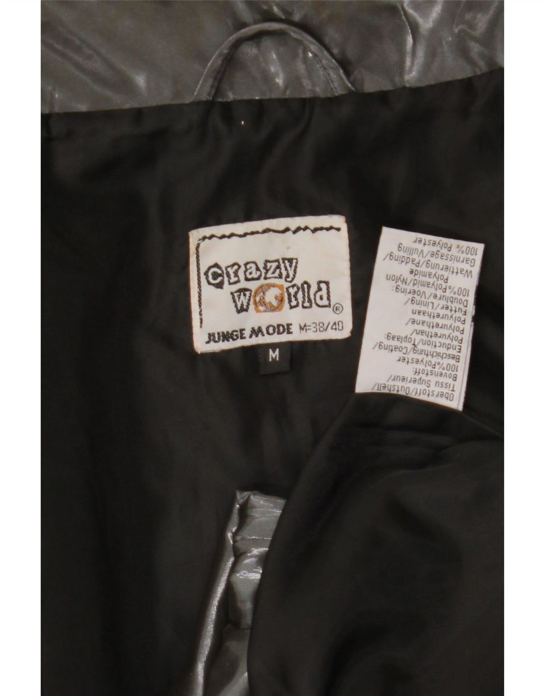 Crazy World Womens Oversized Bomber Jacket UK 14 Medium Black Polyester