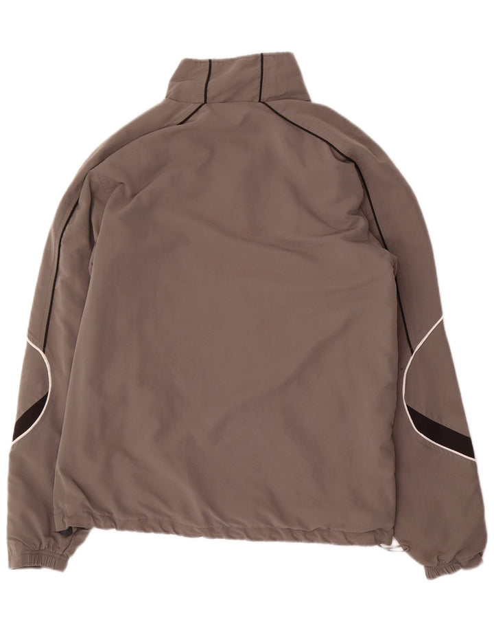 Asics Mens Tracksuit Top Jacket Large Grey Colourblock Polyester