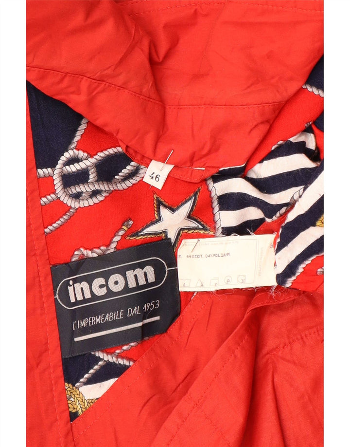 INCOM Womens Overcoat IT 46 Large Red Cotton