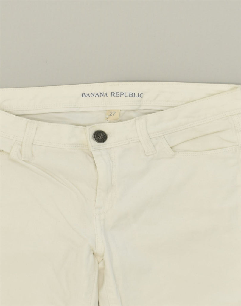 BANANA REPUBLIC Womens Slim Jeans W27 L27 White Cotton | Vintage Banana Republic | Thrift | Second-Hand Banana Republic | Used Clothing | Messina Hembry 