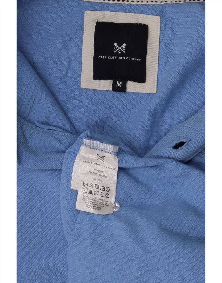Crew Clothing Mens Polo Shirt Medium Blue Striped Cotton