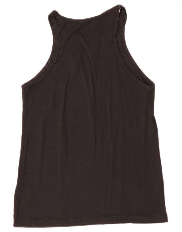 REEBOK Womens Graphic Vest Top UK 4/6 XS Black