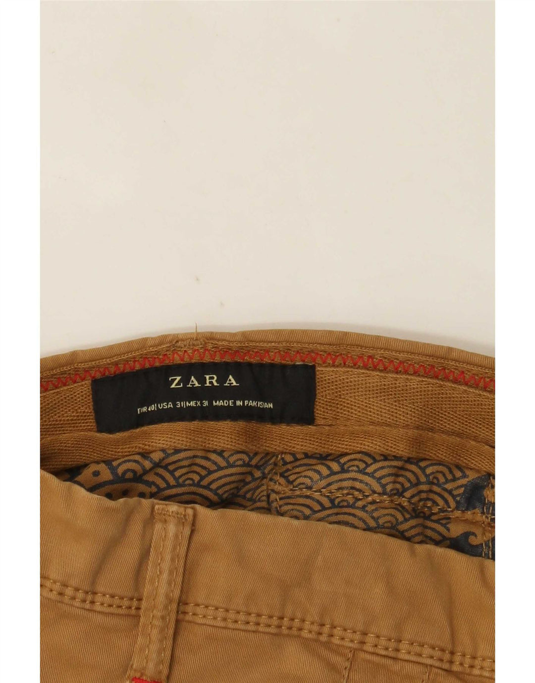 Zara Mens Slim Chino Trousers EU 40 Medium W31 L27 Yellow