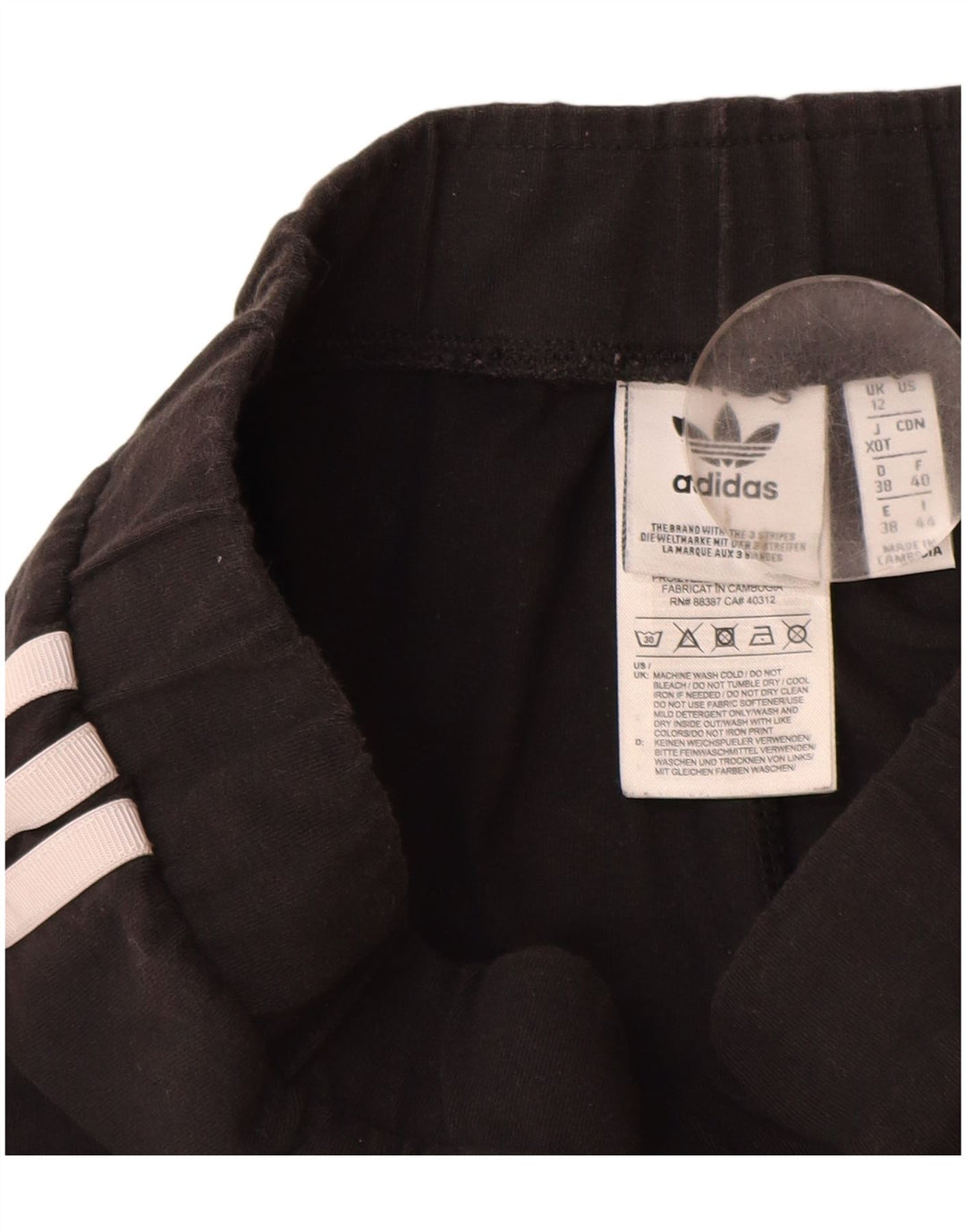 Adidas Womens Leggings UK 12 Medium  Black Cotton