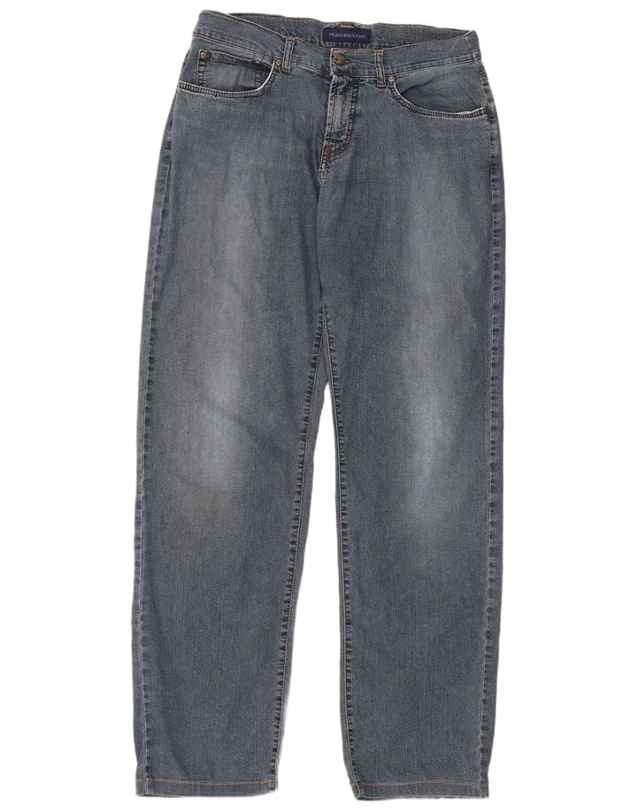 Trussardi Mens Straight Jeans W34 L32 Blue Cotton