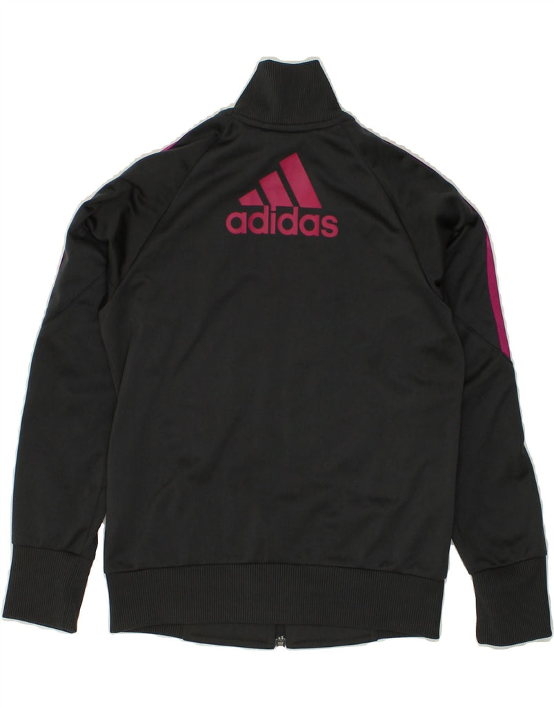 ADIDAS Girls Graphic Tracksuit Top Jacket 9-10 Years Black Colourblock | Vintage Adidas | Thrift | Second-Hand Adidas | Used Clothing | Messina Hembry 