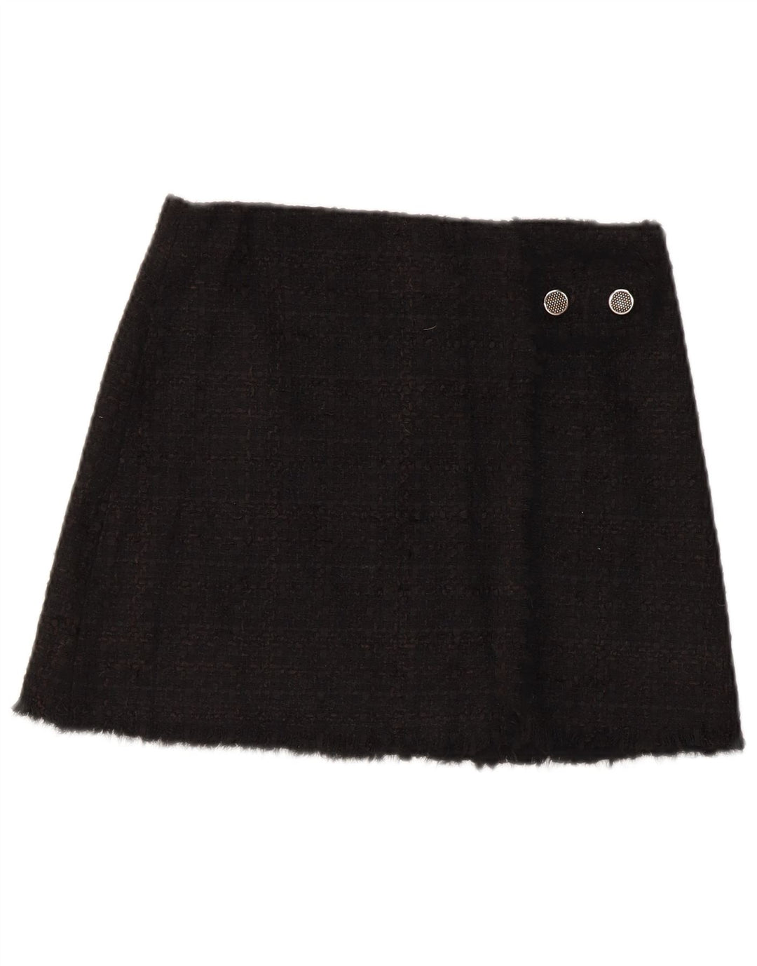 Zara Womens Mini Skirt Small W26  Black Check Acrylic