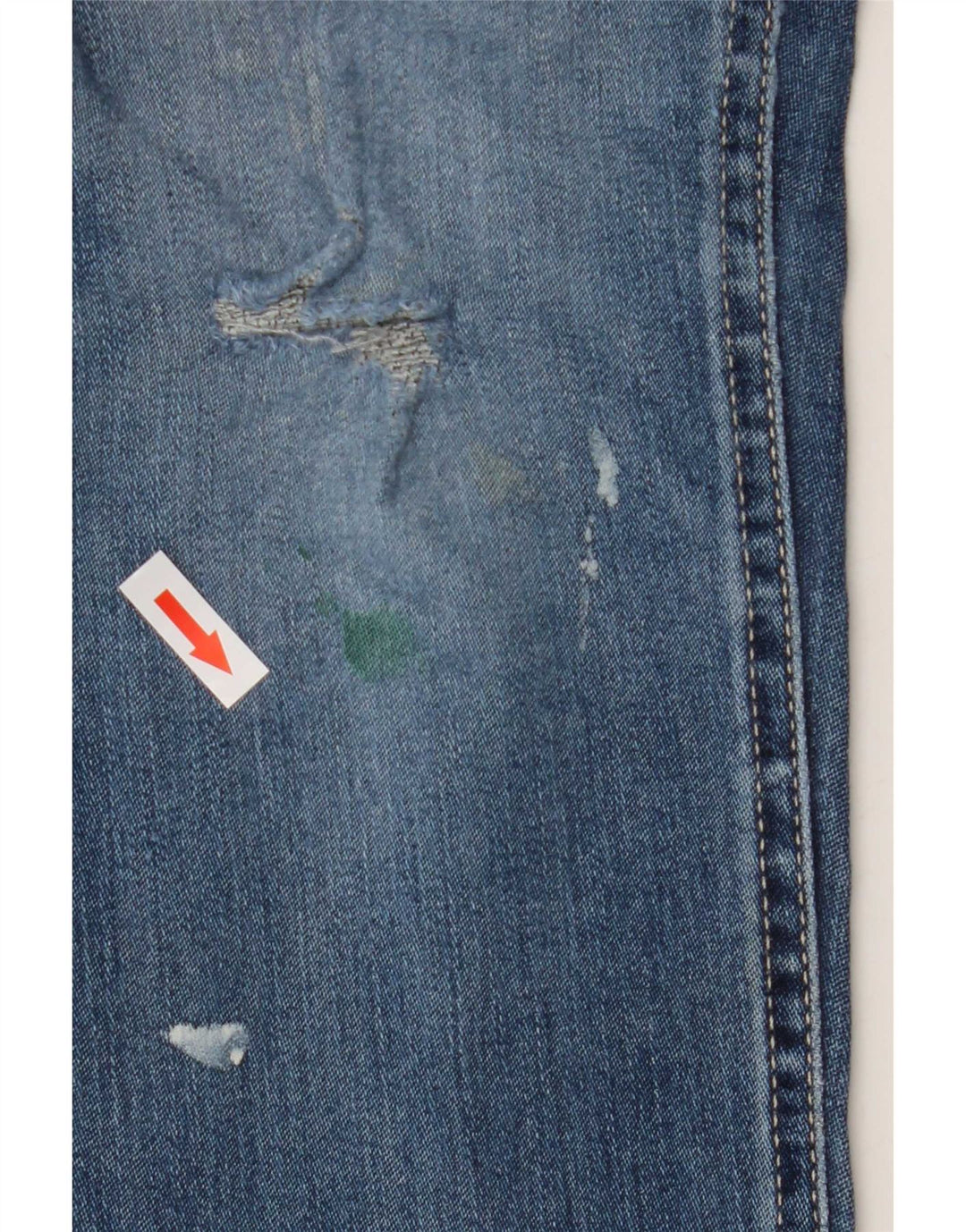 Marks & Spencer Mens Distressed Slim Jeans W28 L33 Blue Cotton