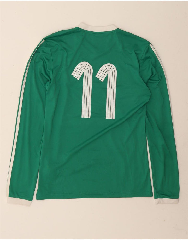 Adidas Mens Climalite Graphic Top Long Sleeve Small Green Striped Polyester