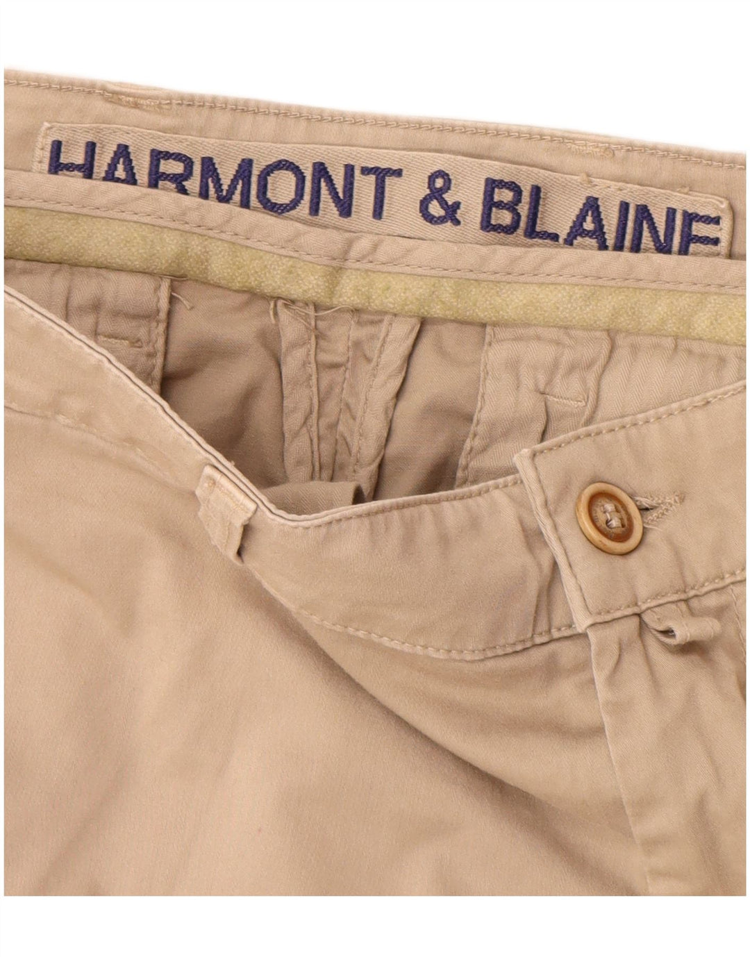 HARMONT & BLAINE Mens Chino Shorts IT 52 XL W34 Beige Cotton