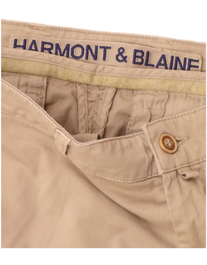 HARMONT & BLAINE Mens Chino Shorts IT 52 XL W34 Beige Cotton