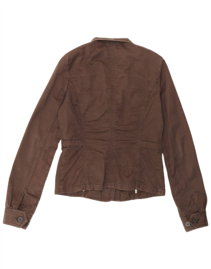 Woolrich Womens Military Jacket UK 8 Small Brown Cotton