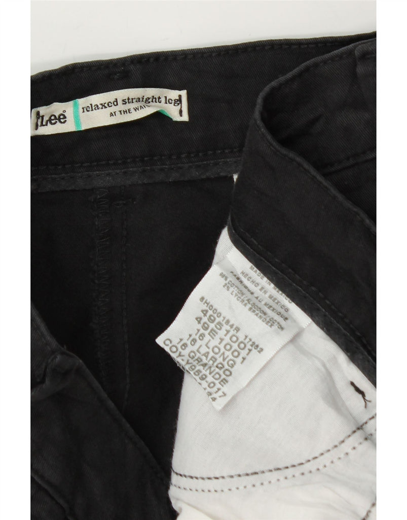 LEE Womens Relaxed Fit Straight Casual Trousers US 16 2XL W38 L33 Black Vintage Lee and Second-Hand Lee from Messina Hembry 