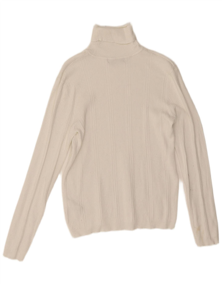 Marks & Spencer Womens Roll Neck Jumper Sweater UK 12 Medium Off White