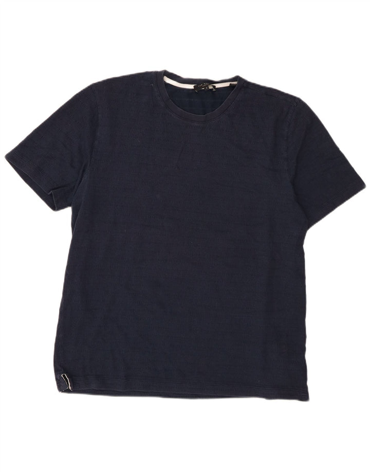 Ted Baker Mens T-Shirt Top Size 4 Large Navy Blue Cotton