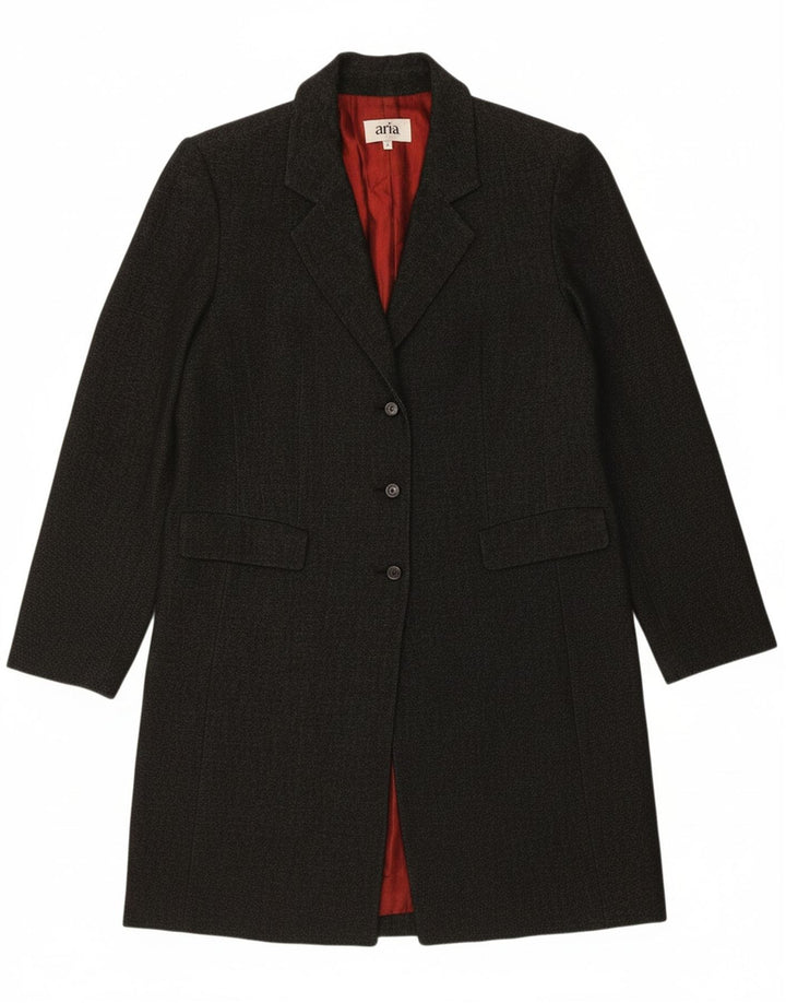 ARIA Womens Overcoat UK 12 Medium Grey Polyester