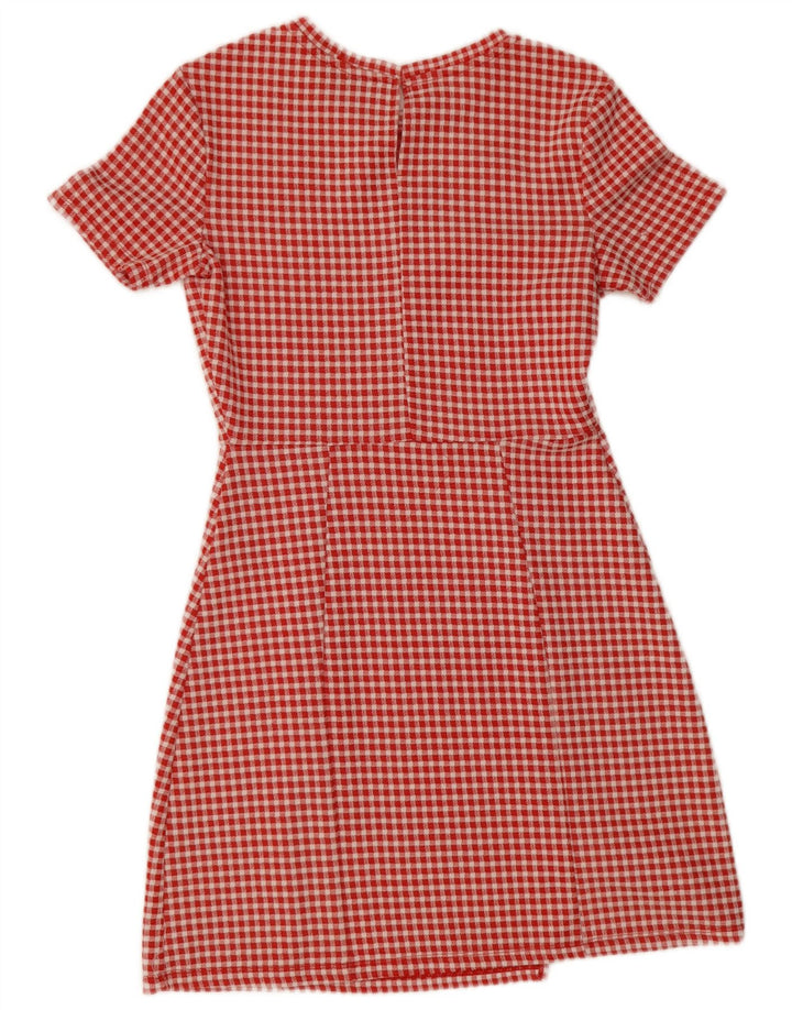 Zara Womens A-Line Dress UK 12 Medium Red Gingham Polyester
