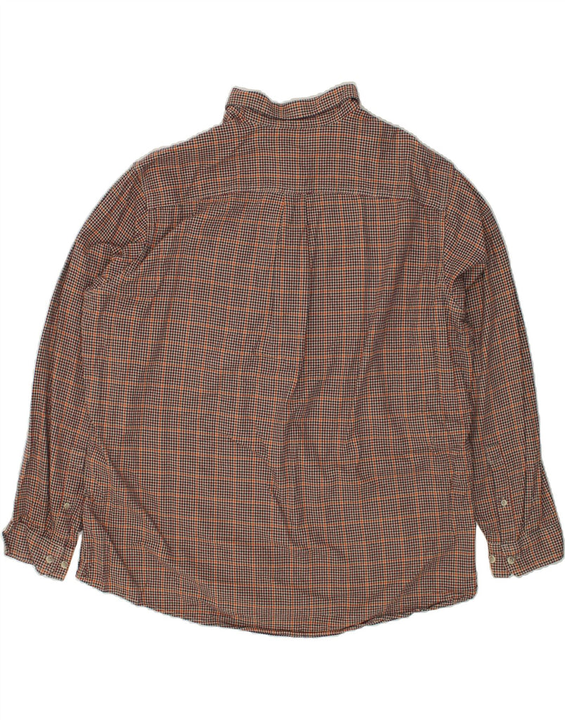 EDDIE BAUER Mens Relaxed Fit Flannel Shirt XL Brown Houndstooth Cotton | Vintage Eddie Bauer | Thrift | Second-Hand Eddie Bauer | Used Clothing | Messina Hembry 